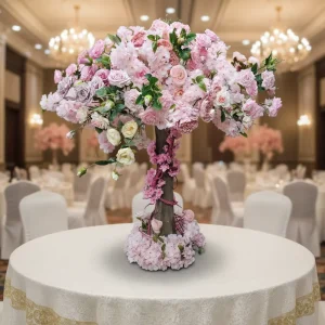 Silk Cherry Blossom Sakura Tree with Pink Flowers for Wedding Table Centerpieces