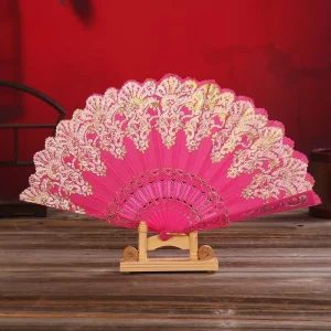 Silk Hand Fan Folding Hand Fans Bulk in Stock Hand Held Folding Fans for Wedding