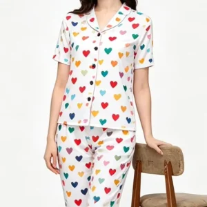 Silk Like Satin Pajama Sets for Women Home Wear 2 Pieces Short Sleeve Long Pants Pyjama Femme Plus Size Women’s Sleepwear