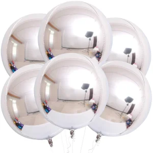 Silver Foil Balloons Decorations 22 Inch Round Birthday Christmas New Year Party Supplies