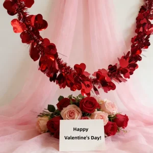 Simple Heart shaped Plastic Ribbon Decorations for Valentine’s Day Wedding Room Party Garland Holiday Decoration Supplies