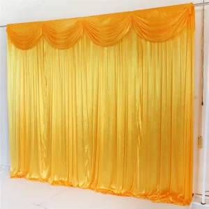 Simple Modern Elastic Solid Color Red White Ice Silk Wall Backdrop Curtains for Wedding Party Events Decoration
