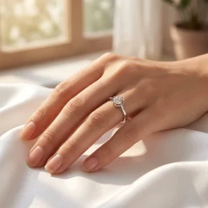 Simple Single Prong Solitaire Ring Polished Heart Frame Twist Shank Inlaid Round Stone Diamond Ring for Graduation Jewelry Gift