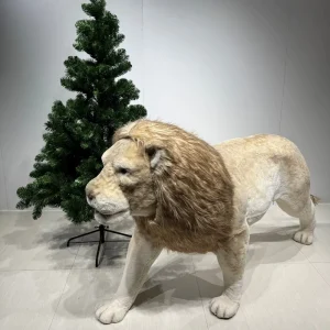 Simulation Lion Christmas Decoration Commercial Display with Foam Body & Artificial Hair Festival Setup