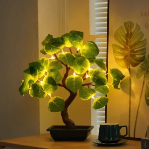 Simulation Tree Night Light Touch Switch USB Battery Dual Power LED Table Lamp for Home Bedroom Decor