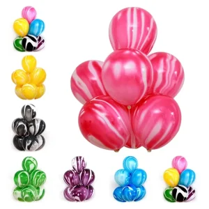 Single 10 Inch Colorful Agate Marble Silk Screen Printed Latex Durable Balloons Wedding Birthday Christmas Valentine’s Day Party