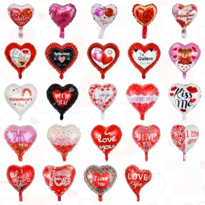 Single 18 Inch Heart Shape Little Bear I Love You Foil Balloon for Wedding Party Valentine’s Day Mother’s Day Party Decoration