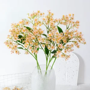 Single Branch Small Wedding Decorative Artificial Bouquet Fragrant Garden Rapeseed Flower Fresh Style Decorative Plants