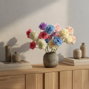 Single Diamond Artificial Flowers Roses Ideal for Garden Landscaping Decking Party Novelties Hotel Decor