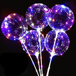 Single Item Gift 18 Inch LED Lighted Transparent PVC Bobo Model Kids’ Party Festival Celebrations Balloon From China