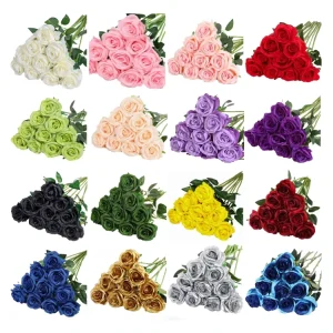 Single Stem Artificial Rose for Home Wedding Valentine’s Day Indoor Outdoor