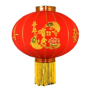 Size 60cm Chinese Silk Lantern Traditional Flocking Chinese Red Lanterns