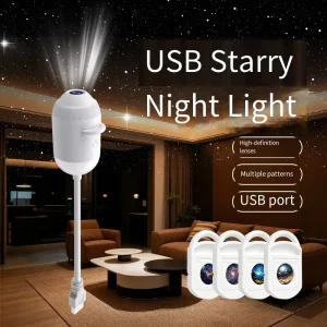 Small Desk Lamp Bedroom Bedside Night Sleep Eye protection Baby Feeding USB Starry Sky Projection Small Night Light