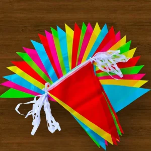 Small Flags Triangular Pennant Garlands Festive Decorations Wedding Bunting Warning Streamers Construction Site Banners Flags