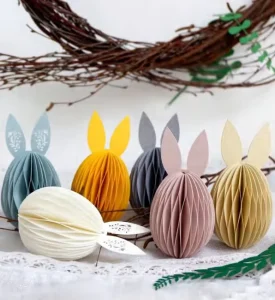 Small Rabbit Honeycomb Paper Ball Graduation Christmas Easter Halloween Themed Party Hanging Decoration Pendant