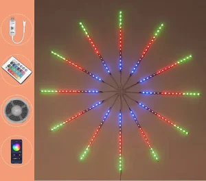Smart Firework LED Lights USB Powered for Room Decoration RGB LED Strip Lights Remote App Control for Festival and Party