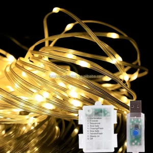 Smart RGB Led String Lights APP Control Led Light Strings 5M 50led Battery Pack Wedding Smart LED Strip for Tree Outdoor Indoor