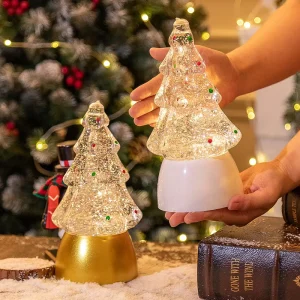 Snow LED Christmas Tree Ornament Night Light with Music