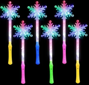 Snowflake Light up Wand for Christmas Costume Rave Party Decor Baton Led Glow Star Moon Heart Stick Birthday Present