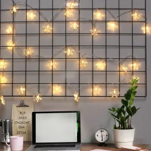 Snowflakes String Light Waterproof IP44 Battery Operated Ramadan Lights for Christmas Room Decorations