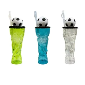 Soccer Cup 500ml Reusable Souvenir Soccer Tumbler Festival Gift Party Clear Plastic Tumblers Cups