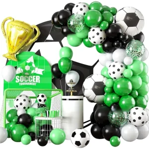Soccer Latex Sphere Balloon Set with Silk Screen Printed Design for Birthday Party Theme Decoration Supplies for Teenagers