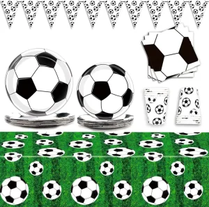 Soccer Party Supplies Tableware Set Soccer Birthday Party Decorations Baby Shower Sports Theme Birthday Decorations