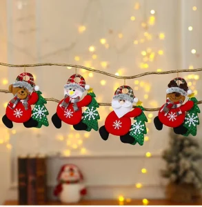 Soft Christmas Hanging Decorations Santa Elf Snowman Elk Bear Stuffed Doll Ornaments for Xmas Tree Indoor Holiday Decor