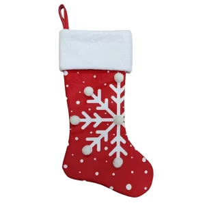 Soft Concise Rabbit Fur Christmas Stocking with Thermal Transfer Printing for Party and Promotional Decorations