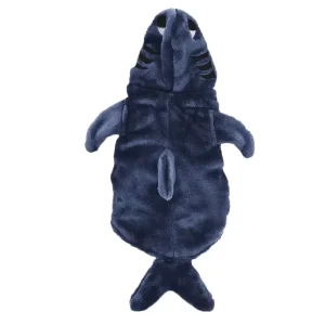 Soft Plush Funny Shark Pet Costume Cute Hooded Warm Outfit for Cats Dogs Halloween Cosplay Daily Wear