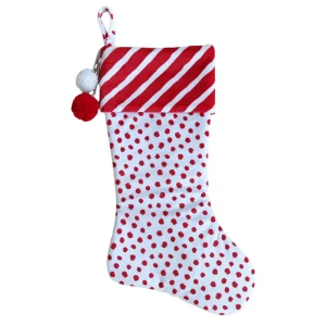 Soft Retro Stripe BOA Material Christmas Stocking Festive Gifts for Promotional Party Supplies
