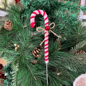 Soft Santa, Snowman and Candy Cane Christmas Ornaments, Handmade, PP and Iron, 35 cm