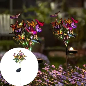 Solar Butterfly Light Outdoor Garden Decor Waterproof Landscape Lamp for Yard Lawn Patio Path Festival Party Wedding Holiday