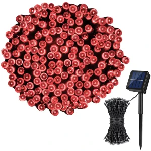 Solar Christmas Party Outdoor Garden String Lights LED 8 Modes Fairy Lights 2700K Warm White Ra80 CRI for Camping Decoration