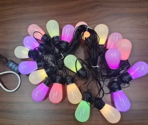 Solar Festival Garden Light IP65 S14 G40 15 LED Hanging Sockets Solar Street Lamp for Holiday Decor