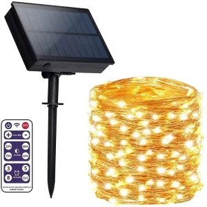 Solar Garden Festoon String Lights Outdoor IP65 Waterproof Dimmable 12m Length Street Fairy Garland Christmas Party Backyards