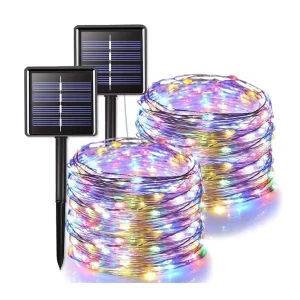Solar Garden Light 12m Waterproof Lamp 100 LED String 8 Mode 9 Colors House Decoration Motif Outdoor Lights