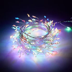 Solar LED Copper Wire Light String Plug Ins Firecracker Christmas Lights Indoor Waterproof Rechargeable 2m Length Centipede Feet