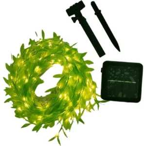 Solar Led Icicle Ivy Willow Leaf Vine String Light Curtain Light for Bar Holiday Party Wedding Show Hotel Event Christmas Light
