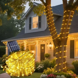 Solar Led Rope Lights Outdoor Waterproof Fairy String Tube Lamp for Christmas Garden Wedding Party Decor