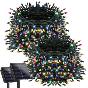Solar Powered LED Fairy Lights IP65 Waterproof 8 Modes Remote Control for Yard Balcony Camping Holiday Home Decoration
