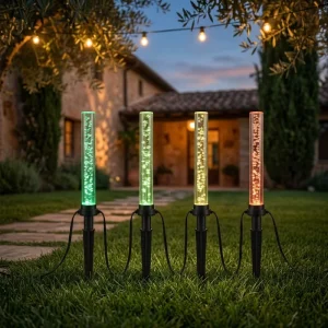Solar Powered LED RGB Smart APP Wishlight Remote Control Easy Ground Insert Installation for Outdoor Garden Decoration