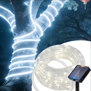 Solar Powered LED Rope Lights IP65 Waterproof Multicolor Fairy Tube Lights for Outdoor Garden Patio Wedding Party Decoration