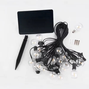 Solar Powered LED String Lights for Garden G40 Lighting String Wedding Party String Lights Outdoor