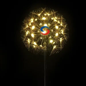 Solar RGB Fiber Optic Dandelion Light Outdoor Garden Stake Decoration