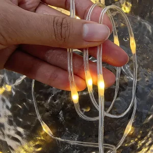 Solar USB Powered LED Leather Wire String Lights Waterproof Outdoor Garden Christmas Fairy Lights Holiday Party Decor