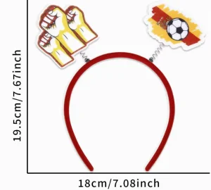 Spain Fan Cheer Support Style Cute Sport Present For Football Fanatic Soccer Themed Headband Costume Decorative Hair Hoop