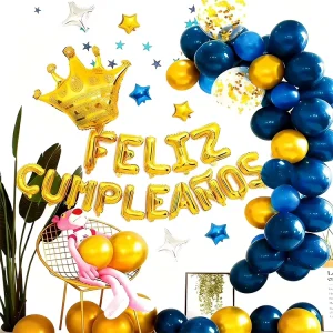Spanish Happy Birthday & Valentine’s Day Round Latex Balloon Set for Party Decorations
