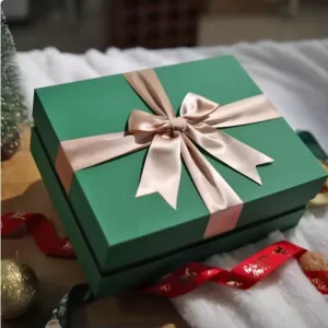 Special Paper Red Holiday Empty Box Christmas Gift Box with Logo Waterproof and Matt Laminated Embossed Features