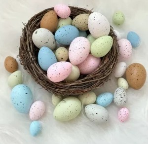 Speckled Easter Eggs Colorful Decorative Plastic Pigeon Eggs DIY Ornaments for Easter Wreath Garland Home Spring Decor
